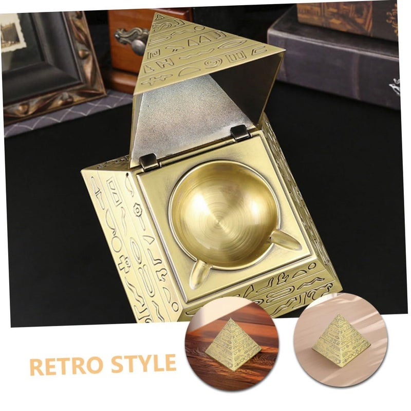 Vintage Retro Pyramid Ashtray Windproof Metal Desktop Decor European Style - Image 4