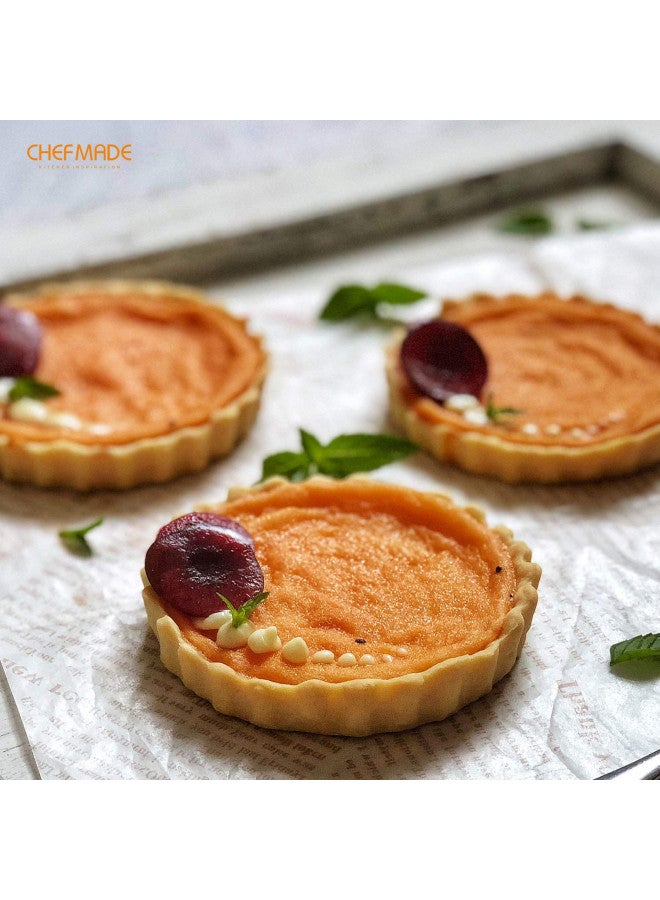 CHEFMADE Mini Tart Pan Set, 4-Inch 4Pcs with Removable Loose Bottom Non-Stick Round Quiche Bakeware for Oven and Instant Pot Baking (Champagne Gold) - Image 2