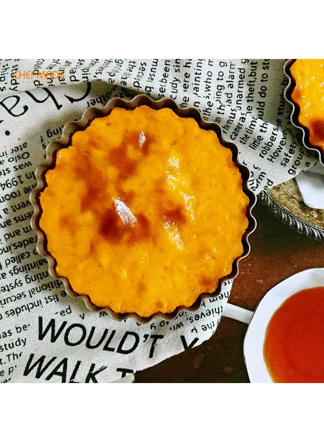 CHEFMADE Mini Tart Pan Set, 4-Inch 4Pcs with Removable Loose Bottom Non-Stick Round Quiche Bakeware for Oven and Instant Pot Baking (Champagne Gold) - Image 4