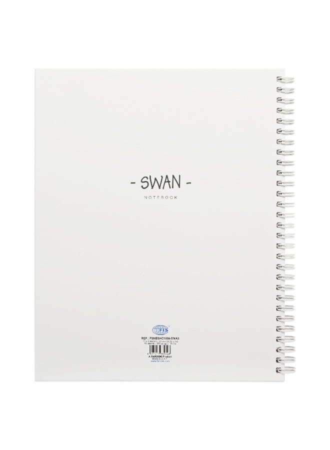 FIS Notebook Double Loop Spiral Binding, Hard Cover Materials, Size 10x8" Inches, 8mm Single Line Ruling, 96 Sheets, 192 Pages, Packet of 5 Pieces, Swan Cover Design 3-FSNBSHC1896-SWA3  - Image 5