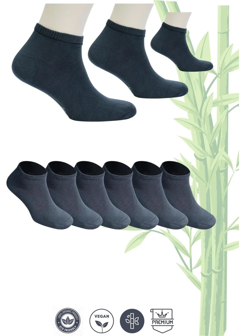 aurumé Men's 6-Piece Premium Bamboo Booties Socks Seamless - Smoked