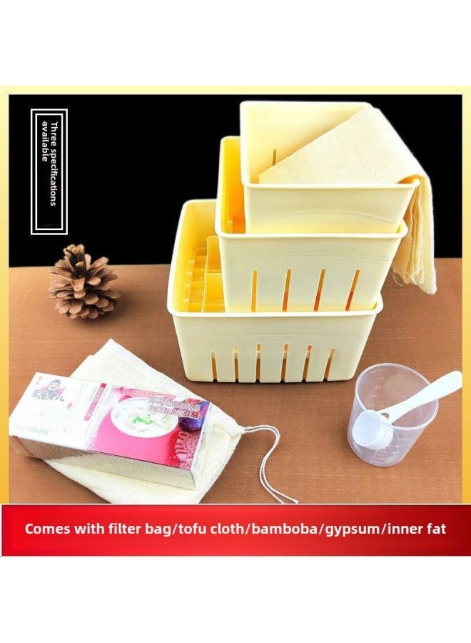 Tofu Making Tools A Complete Set Of Tofu Filtering Cloth For Tofu Making Mold Forming Of Family Tofu Making-Specifications:Small Mold (comes With Salt Halide + Filter Bag + Cloth + Cup + Spoon)-Color:Default Items - Image 5