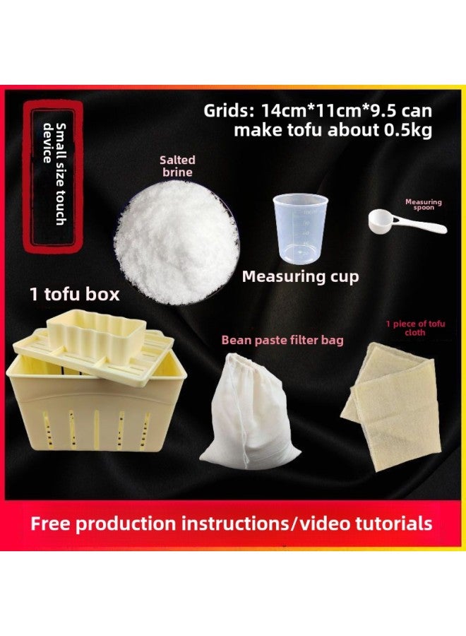 Tofu Making Tools A Complete Set Of Tofu Filtering Cloth For Tofu Making Mold Forming Of Family Tofu Making-Specifications:Small Mold (comes With Salt Halide + Filter Bag + Cloth + Cup + Spoon)-Color:Default Items - Image 1