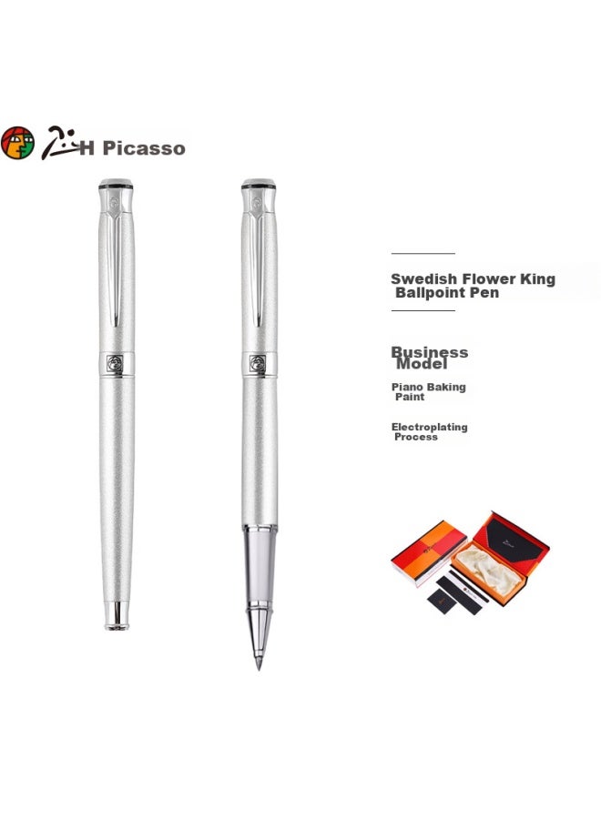 Pimio Signature Pen، قلم حبر جاف هدايا مكتبية للأعمال، قلم توقيع للبالغين، قلم تدريب الخط للطلاب، هدية تخرج للرجال والنساء، 0.5 مم 903 بلاتيني اللون - Image 1