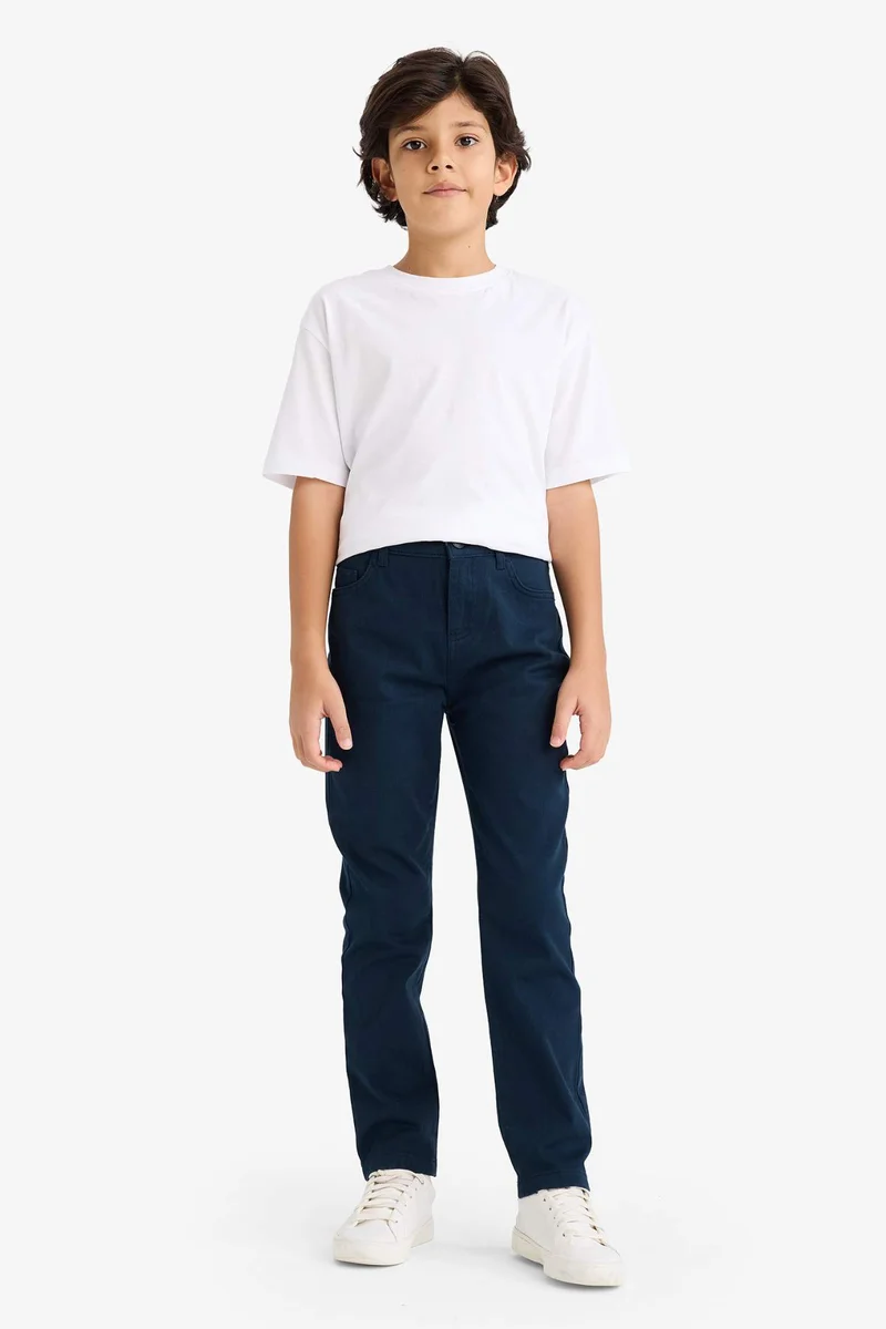 ديفاكتو Boy Straight Leg Gabardine Trousers