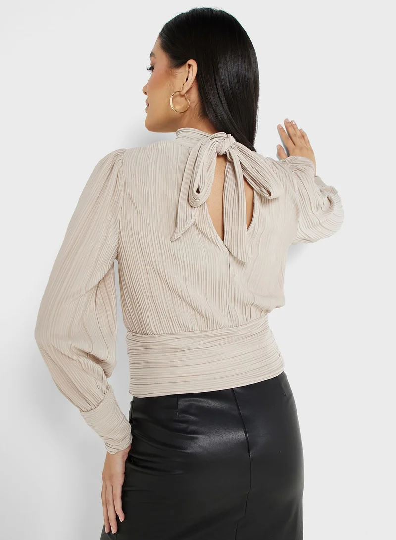 VERO MODA High Neck Plisse Top