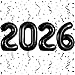 PRELITER بالونات سوداء 2026 بالونات رأس السنة الجديدة 2026 أرقام بالونات لزينة رأس السنة الجديدة 2026 لافتات تخرج ذكرى بالونات ديكور - Image 2