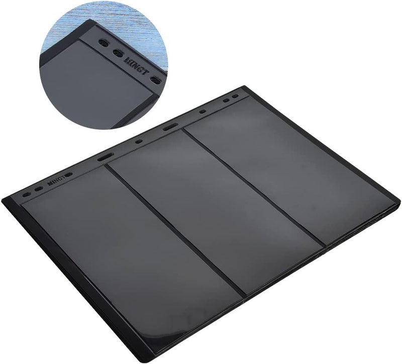 Stamp Album for 9 Holes, 10Pcs Stamp Collecting Supplies Set - Universal Collection Book with 3 Lines Design on Black Background for Standard Size Stamps - Image 2