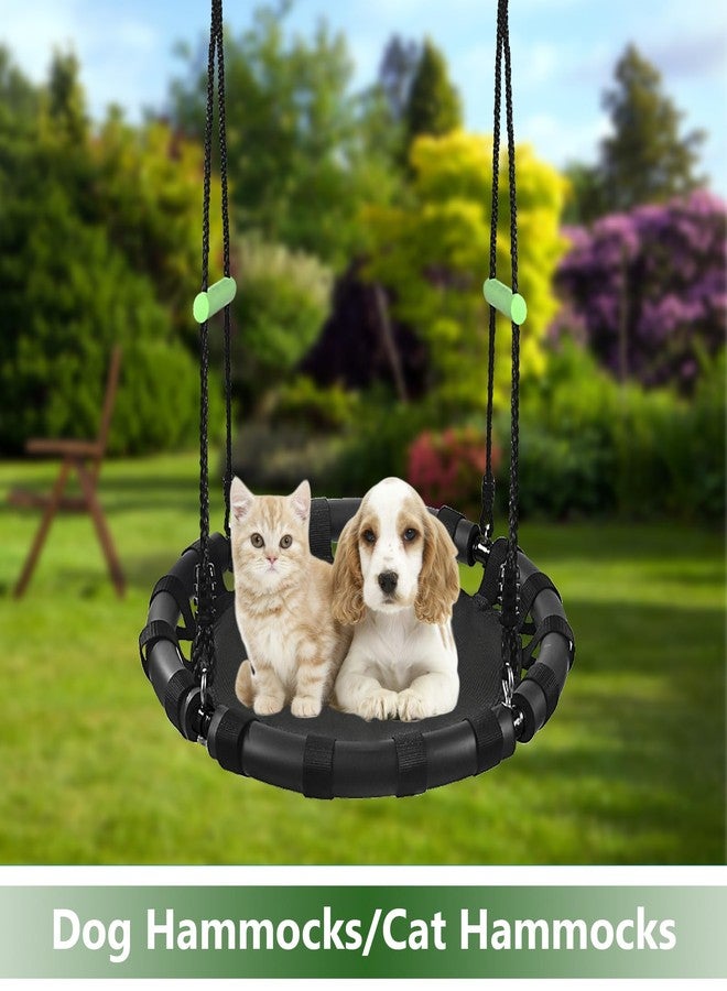 TBMLC 24-Inch Diameter Tree Swing- 1 Inch Diameter,1MM Thick Sturdy Steel Frame with Thick Foam Pipe Cover and Durable PP Mat - Perfect for Outdoor Fun and Relaxation (24 inch Diameter, Black) - Image 3