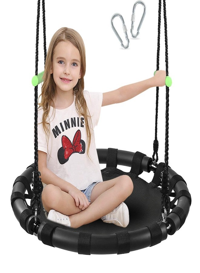 TBMLC 24-Inch Diameter Tree Swing- 1 Inch Diameter,1MM Thick Sturdy Steel Frame with Thick Foam Pipe Cover and Durable PP Mat - Perfect for Outdoor Fun and Relaxation (24 inch Diameter, Black) - Image 1