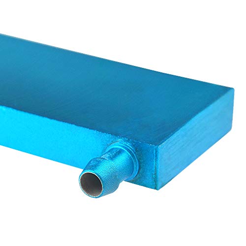 BXQINLENX Aluminum Water Cooling Block for CPU Graphics Radiator Heatsink 40x 120X12mm Blue - Image 3