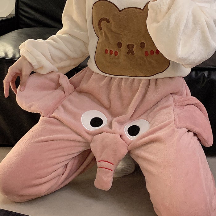 Cute 3D Elephant Casual Pants Unisex Autumn Winter QDM3703# - Image 4