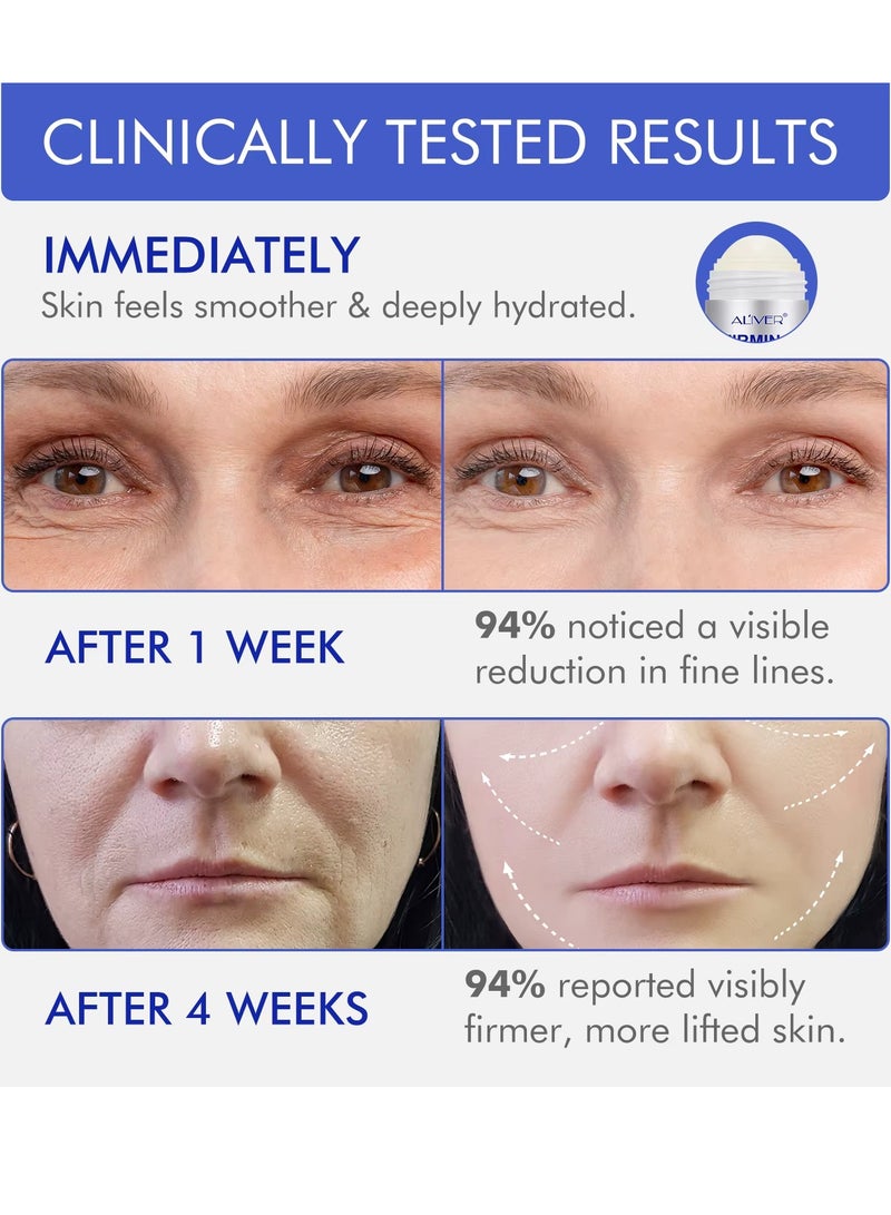 ALIVER عصا سيروم شد البشرة المتقدمة ريتينول 3 في 1 لتنعيم وشد وتثبيت الوجه والرقبة وخط الفك يقلل من التجاعيد كريم مغذي مضاد للشيخوخة لإصلاح جميع أنواع البشرة عصا ريتينول للوجه 30 جرام - Image 4
