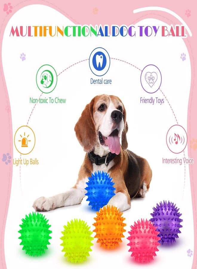 Suilung 12 Pcs 2.56" Light up Squeaky Dog Balls Large Dog Toys Ball Puppy Chew Toys for Small Medium Large Pet Clean Teeth Teething - Image 3
