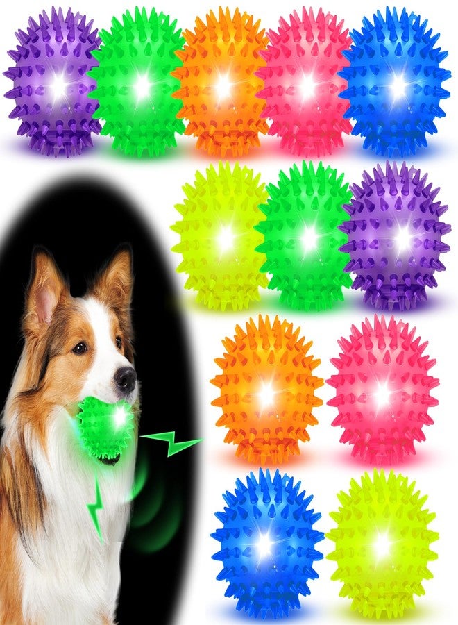 Suilung 12 Pcs 2.56" Light up Squeaky Dog Balls Large Dog Toys Ball Puppy Chew Toys for Small Medium Large Pet Clean Teeth Teething - Image 1