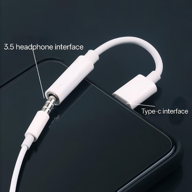 USBC to 3.5mm Headphone Jack Adapter White 1Pcs for iPhone iPad Samsung Type C - Image 4
