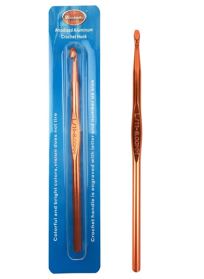 Weabetfu Aluminum Crochet Hook,Ergonomic Grip Soft Handles,Size L,8.0mm-New - Image 1