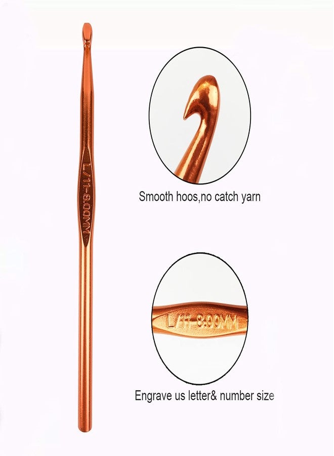 Weabetfu Aluminum Crochet Hook,Ergonomic Grip Soft Handles,Size L,8.0mm-New - Image 2