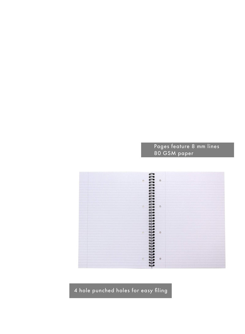 Pukka Pad, Easy-Riter A4 Notebook 3-Pack – Twin Wirebinding with 150 Pages of 80GSM Paper, Perforated Edges, and 4 Hole-Punch Compatibility – 29.3 x 27cm - Image 4