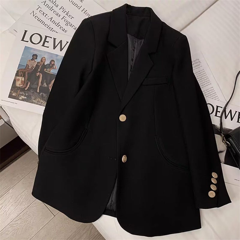 2024 Spring/Summer Coffee-Colored Blazer for Women, Korean Style, Elegant, Loose, Casual, Regular Shoulder, Small Suit, Korean Style Commuting - Image 4