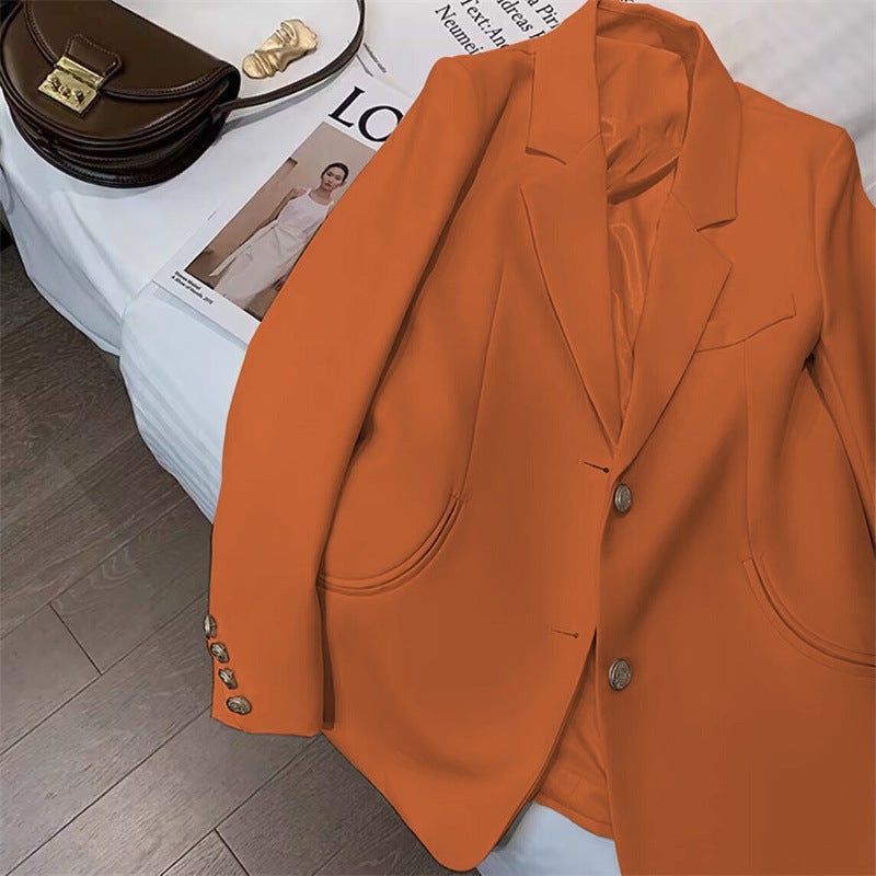 2024 Spring/Summer Coffee-Colored Blazer for Women, Korean Style, Elegant, Loose, Casual, Regular Shoulder, Small Suit, Korean Style Commuting - Image 5