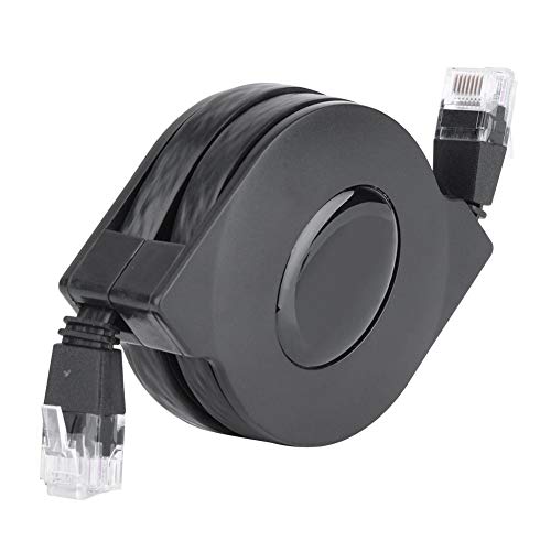 Tihebeyan Adjustable Retractable Cat-6 10 Gigabit Ethernet Ultra Flat Retractable Cable Cat6 Ethernet Cable RJ45 Connectors for Travel, 1m / 3.3ft, 2m / 6.6ft Optional(6.6ft) - Image 1
