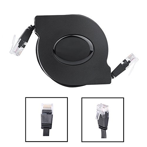 Tihebeyan Adjustable Retractable Cat-6 10 Gigabit Ethernet Ultra Flat Retractable Cable Cat6 Ethernet Cable RJ45 Connectors for Travel, 1m / 3.3ft, 2m / 6.6ft Optional(6.6ft) - Image 5