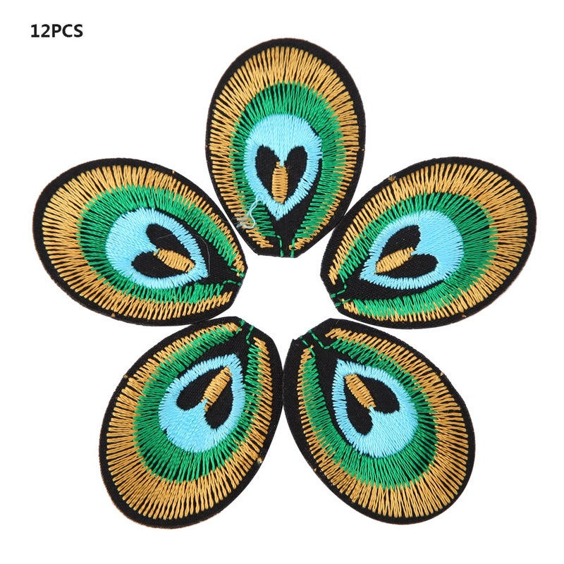 12pcs/set Embroidered Fabric Patches Sewing Bag Clothes Applique Craft DIY Decoration - Image 2