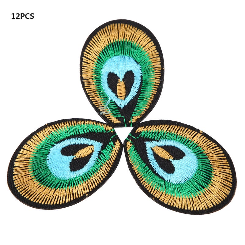 12pcs/set Embroidered Fabric Patches Sewing Bag Clothes Applique Craft DIY Decoration - Image 5