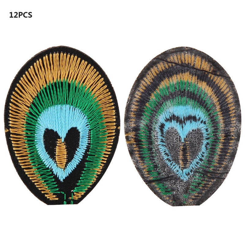 12pcs/set Embroidered Fabric Patches Sewing Bag Clothes Applique Craft DIY Decoration - Image 3
