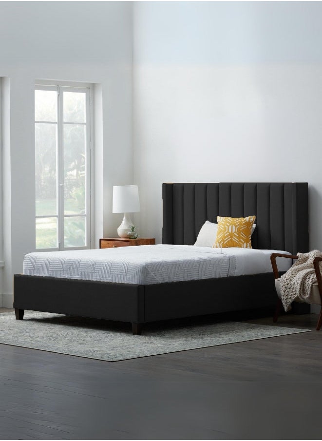 Bed and Mattress Zone Audrey Tufted Upholstered Bed 200x120 Double Size Black Color 