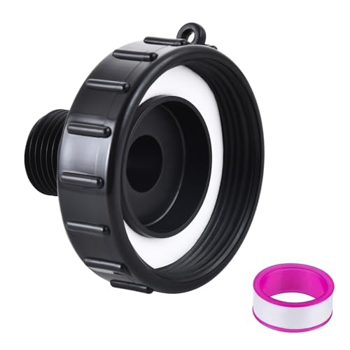 Wantmatch 250 Gallon IBC Water tote Hose Adapter, Food Grade IBC Drain Adapter,Water Hose Male Adapter for Garden Hose,2.44”Fine Thread ×3/4”GHT Male Thread - Image 1