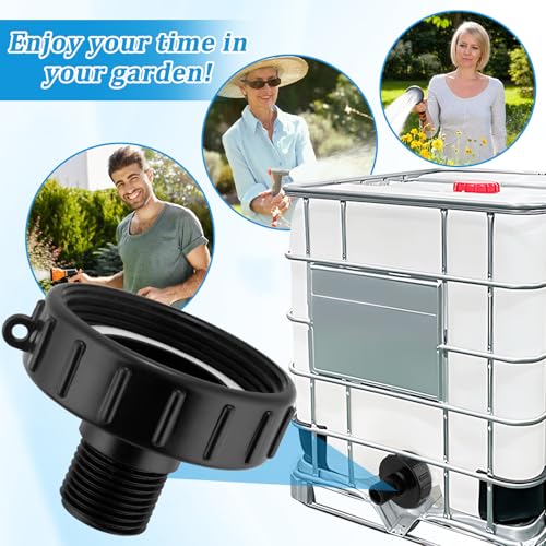 Wantmatch 250 Gallon IBC Water tote Hose Adapter, Food Grade IBC Drain Adapter,Water Hose Male Adapter for Garden Hose,2.44”Fine Thread ×3/4”GHT Male Thread - Image 5