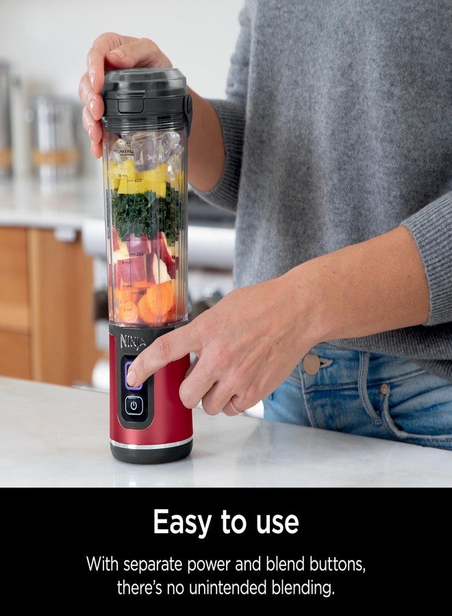 Ninja Blast Portable Blender & Accessories, Cordless, 18oz. Vessel, Personal Blender for Shakes & Smoothies, Leakproof Lid & Sip Spout, USB-C Cord, Dishwasher Safe Parts, BPA Free, Red, CL155ARD - Image 2