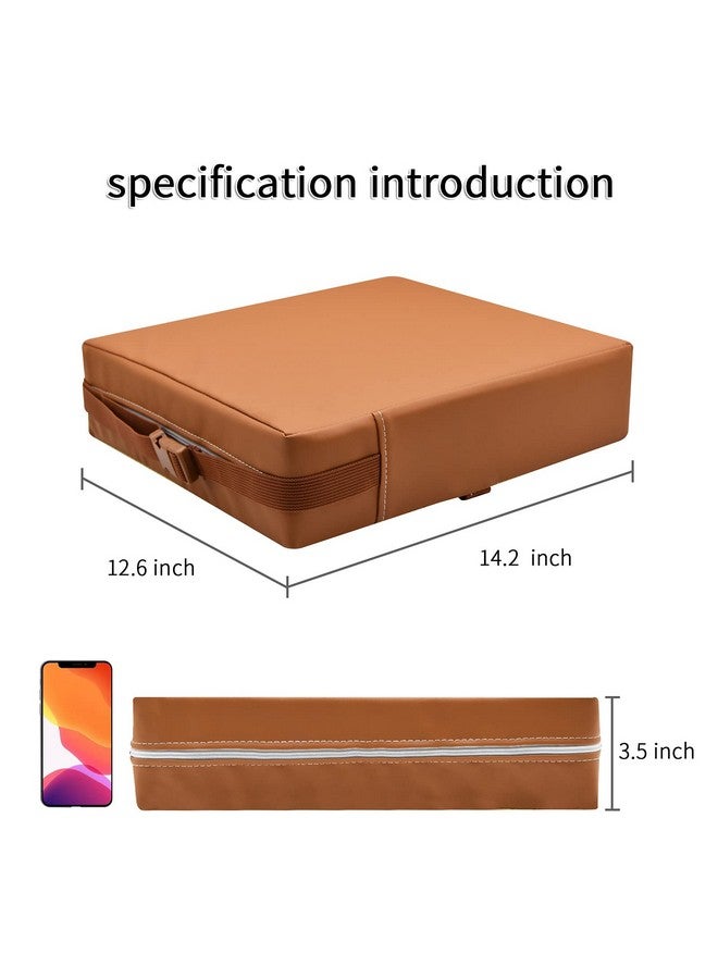 SMZCTYI Toddler Booster Seat for Dining Table, PU Washable Double Safe Straps Non-Slip Bottom Booster Seat Dining Toddler, Portable Travel Increasing Cushion (Brown) - Image 4