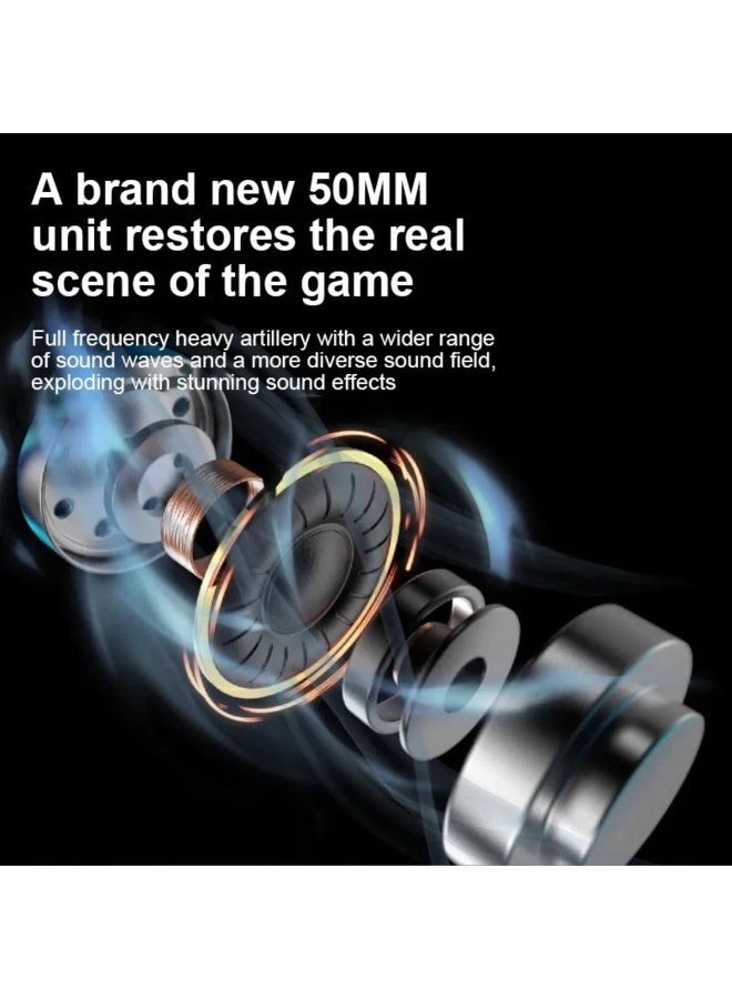 Aula S606 Gaming Headset USB 7.1 Surround Sound -RGB Colorful Lighting Effect – Skin friendly and Breathable – Flixable Noise Reduction Mic – 50mm Drivers – For PC & PS4 (Black) - Image 4