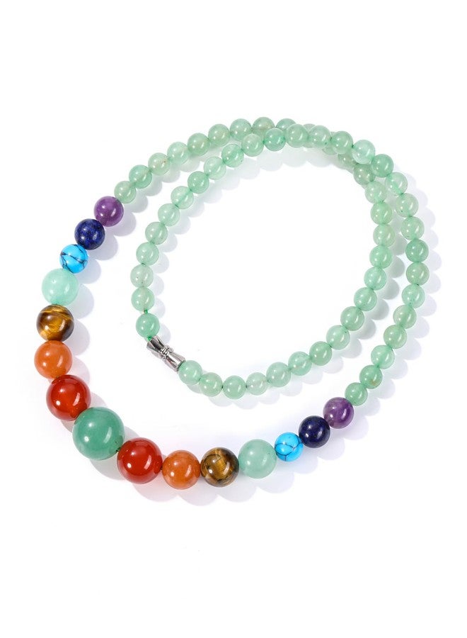 Jovivi 7 Chakra Necklace for Women Natural Chakra Gemstone Green Aventurine Healing Crystal Yoga Mala Beads Necklace Engery Reiki Crystal Beaded Necklace Jewelry Mothers Day Birthday Gift - Image 4