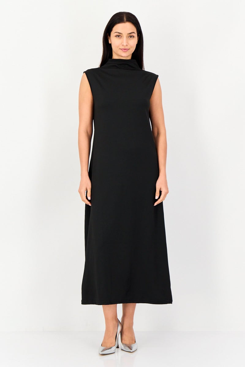 trendyol Women Solid A-Line Dress, Black - Image 1