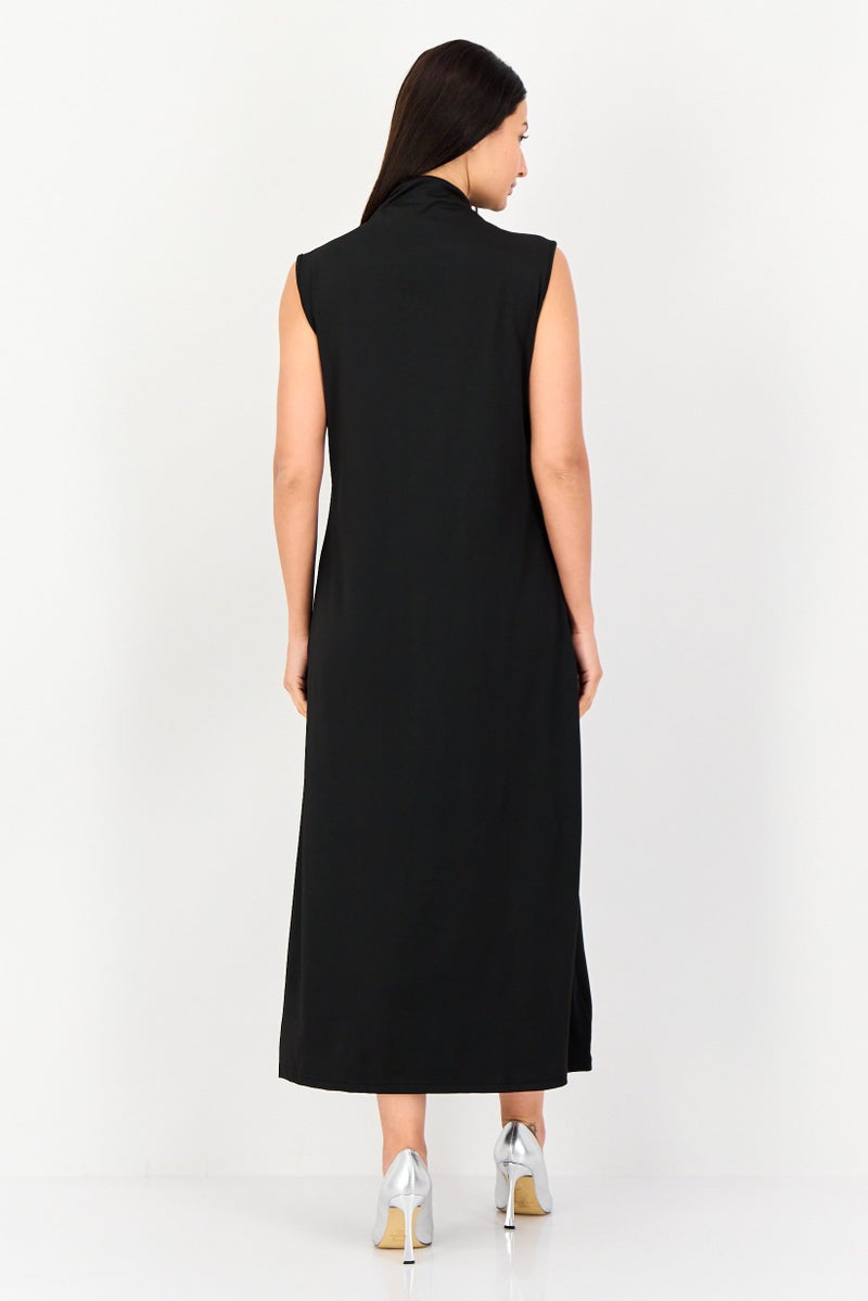 trendyol Women Solid A-Line Dress, Black - Image 3