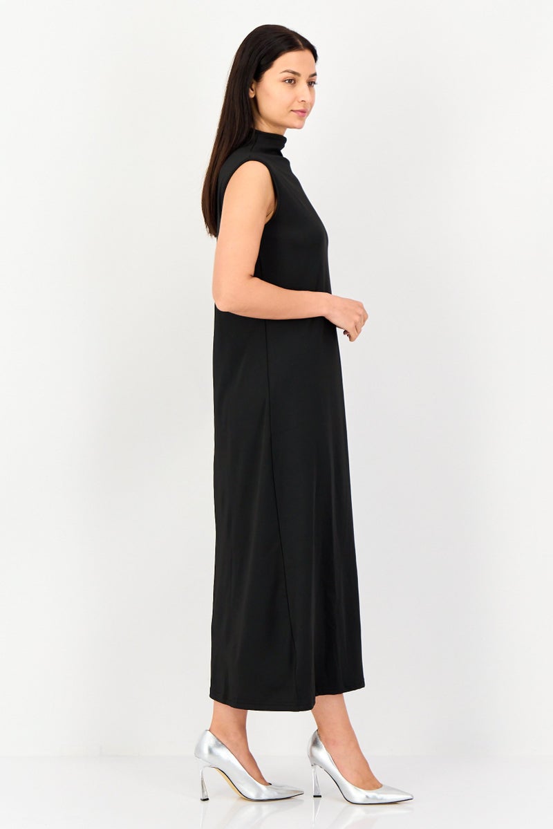 trendyol Women Solid A-Line Dress, Black - Image 2