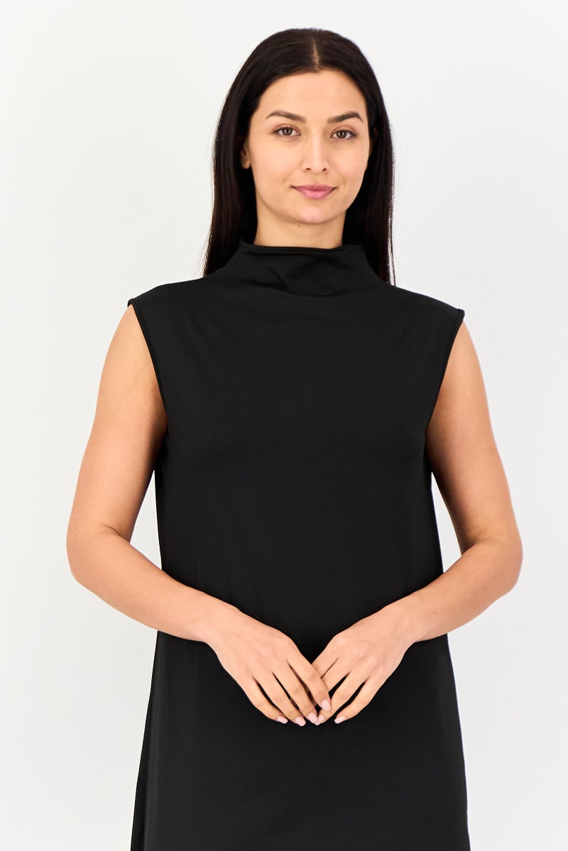 trendyol Women Solid A-Line Dress, Black - Image 4