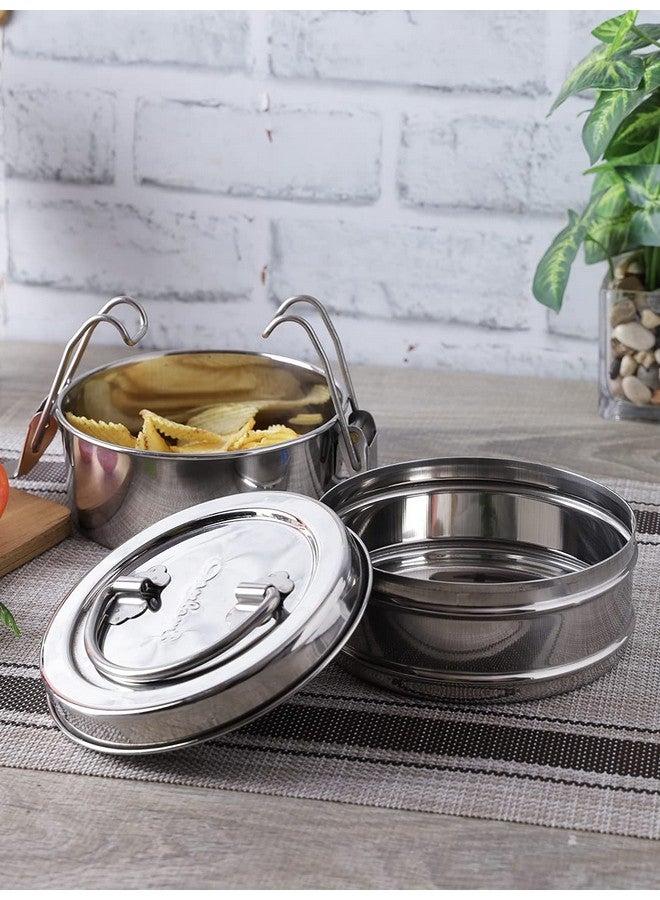 neelam Clipper Stainless Steel Tiffin Box Set, 2-Pieces, Silver-1000 ml, Hot & Cold Leak-Proof, Compact & Durable, Perfect for Office, School, Picnic | Easy to Clean & Dishwasher Safe. - Image 1