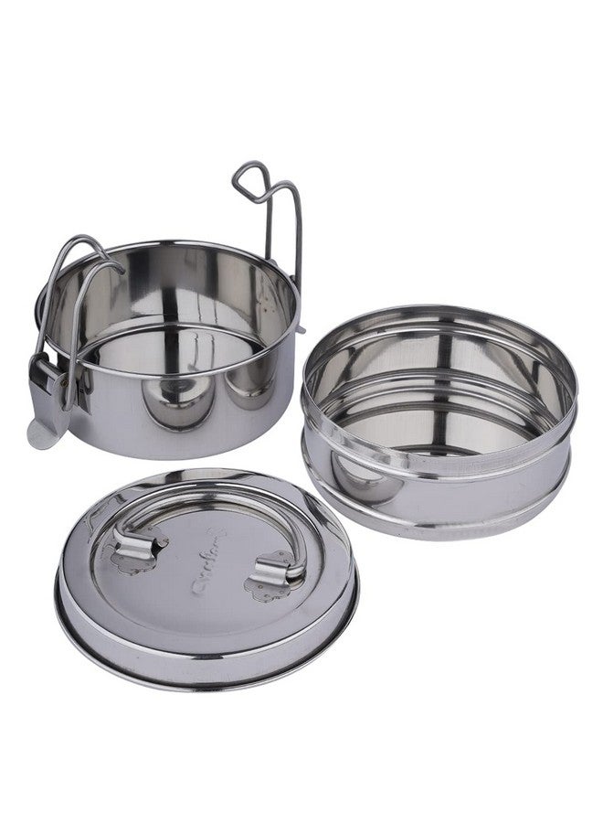 neelam Clipper Stainless Steel Tiffin Box Set, 2-Pieces, Silver-1000 ml, Hot & Cold Leak-Proof, Compact & Durable, Perfect for Office, School, Picnic | Easy to Clean & Dishwasher Safe. - Image 2