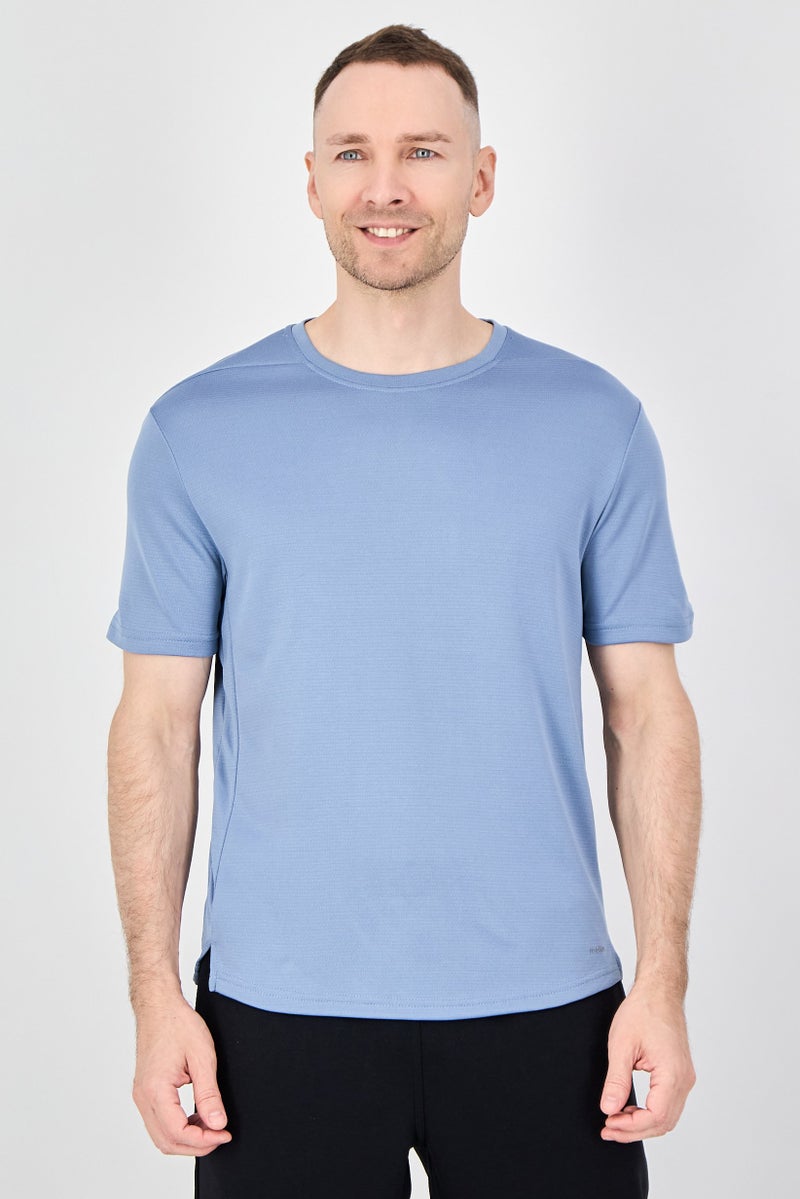 MOTION Men Sportswear Fit Short Sleeve Training T-Shirt, Slate Blue - Image 1