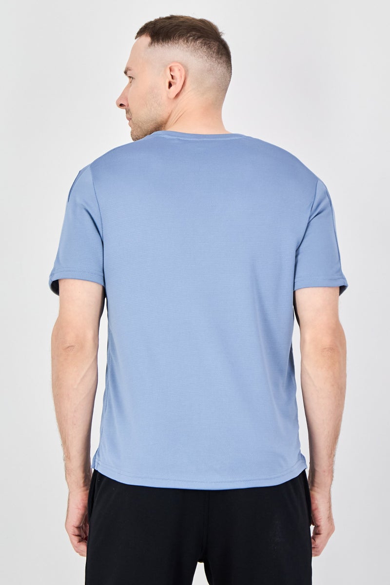 MOTION Men Sportswear Fit Short Sleeve Training T-Shirt, Slate Blue - Image 3