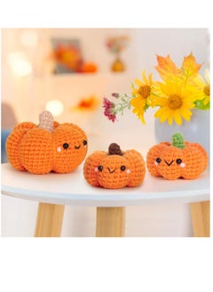 Hihonor Crochet Kit for Beginners, Crochet Starter Kit with Step-by-Step Video Tutorials, Crochet Animal Kits for Adults and Kids, DIY Craft Supplies, 3 Pack Pumpkins Family (40%+ Yarn)  - Image 5