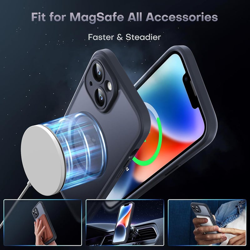 for iPhone 14 - Military Grade Shockproof, Anti-Scratch, Non-Slip Matte Translucent Cover, - Image 3