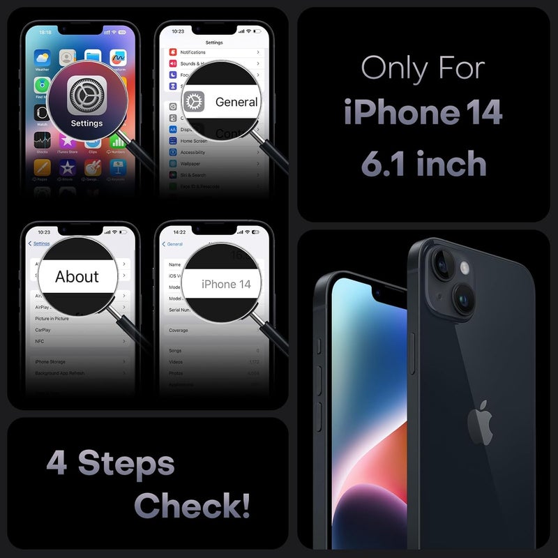 for iPhone 14 - Military Grade Shockproof, Anti-Scratch, Non-Slip Matte Translucent Cover, - Image 2