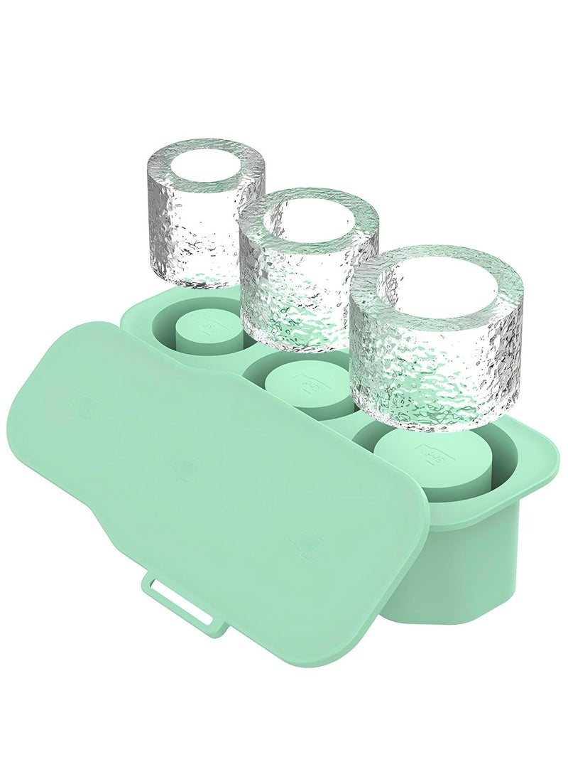 ZIMNEST Stanley Cup ice Mold, Silicone ice Cube Set with lid Makes 3 Hollow Cylinder Ice Cube Molds for 30-40 oz,Stanley. Ice Making Silicone Mold for Stanley and Tumblers  - Image 1