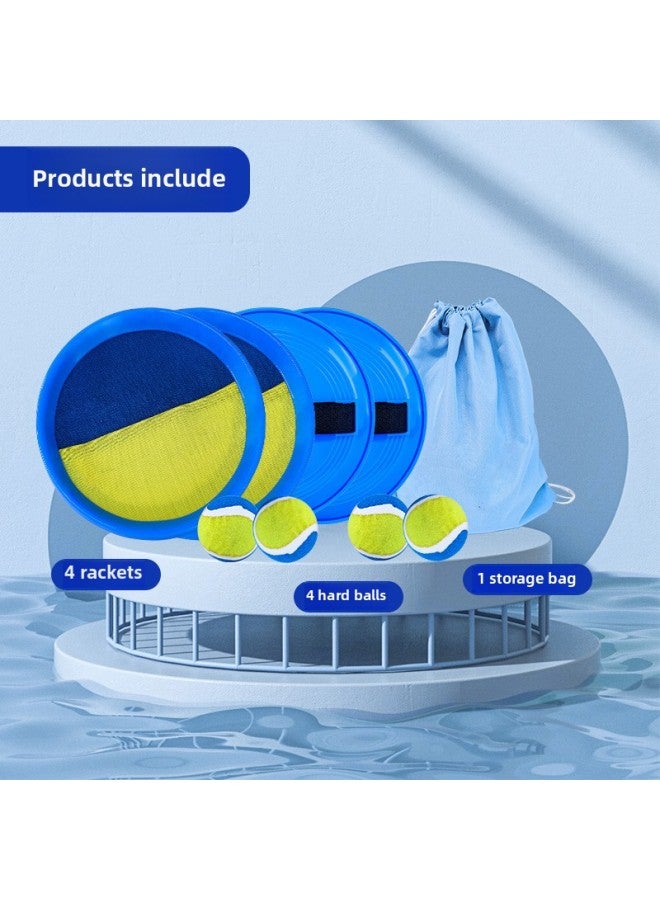 Supply Sticky Target Beat Sticky Bar Ball Beat Sticky Board Beat Suit Plastic Beach Beat Sporting Goods Leisure Toys,-Specifications:Blue Racket [blue + Yellow] 4 Shots, 4 Blue + Yellow Hard Balls, Oxford Cloth Storage Bag Packaging - Image 3